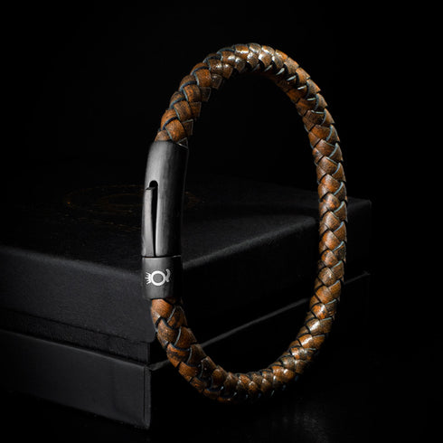 Lederarmband Herren Uniqal Unisex Magnetverschluss braun