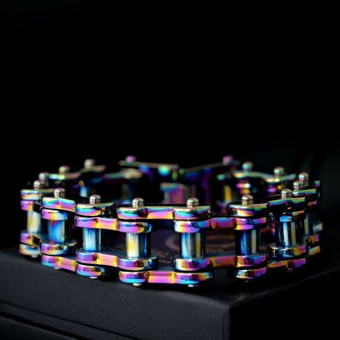 Herren Edelstahl fahrradkette motorradkette schwer breit biker glieder link panzerkette kettenarmband uniqal