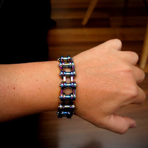 Herren Edelstahl fahrradkette motorradkette schwer breit biker glieder link panzerkette kettenarmband uniqal