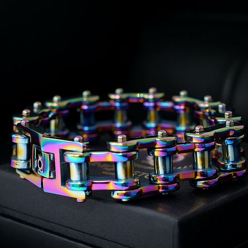 Herren Edelstahl fahrradkette motorradkette schwer breit biker glieder link panzerkette kettenarmband uniqal