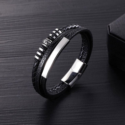 Männer Armband Stylisch Elegant Echtleder Magnetverschluss