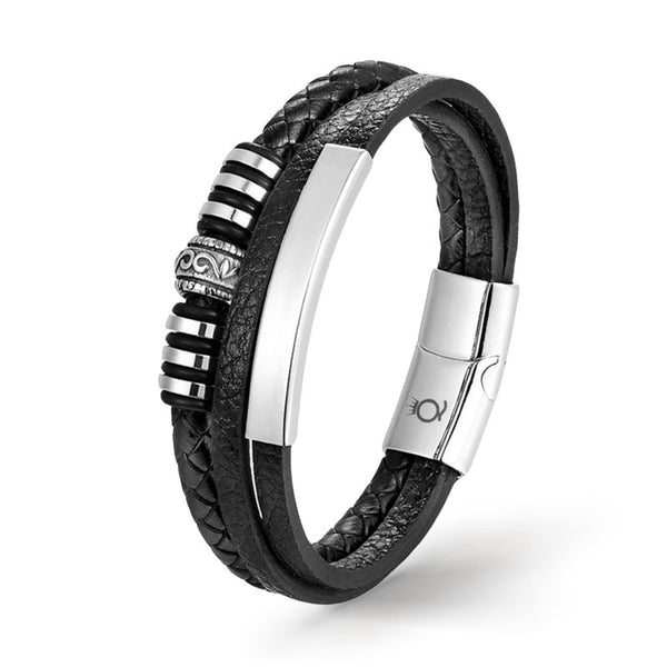 Männer Armband Stylisch Elegant Echtleder Magnetverschluss