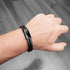schwarzes Lederarmband herren double layer magnet uniqal sale