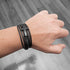 Kreuz armband schwarz herren jesus leder uniqal