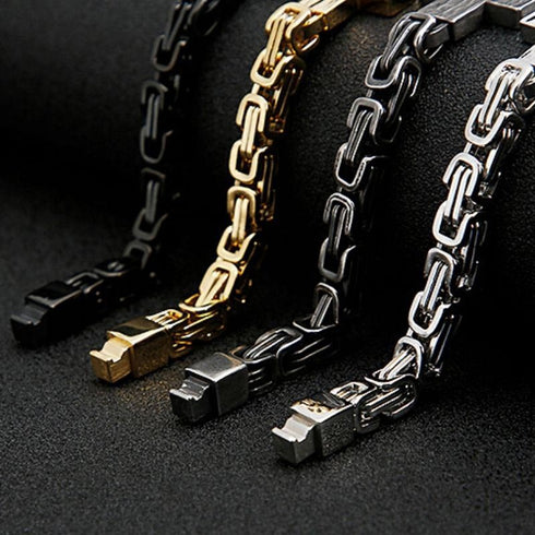 Kreuzarmband herren brushed gebürstet königskette vintage cross bracelet uniqal