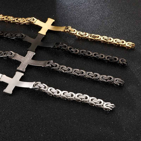 Kreuzarmband Gold Herren koenigsarmband koenigskette uniqal gold