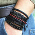 Lederarmband Back Beat Schwarz