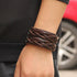 braunes rohleder armband herren manschette breitarmband uniqal sale