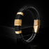 Leder Herrenarmband Premium Magnetverschluss Goldfarbe luxus