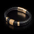 Leder Herrenarmband Premium Magnetverschluss Goldfarbe luxus