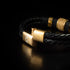 Leder Herrenarmband Premium Magnetverschluss Goldfarbe luxus