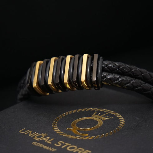 Lederarmband Herren Damen Gold Magnetverschluss bestseller uniqal