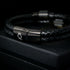 schwarzes lederarmband premium leder technics edelstahl magnetverschluss uniqal bestseller bracelet