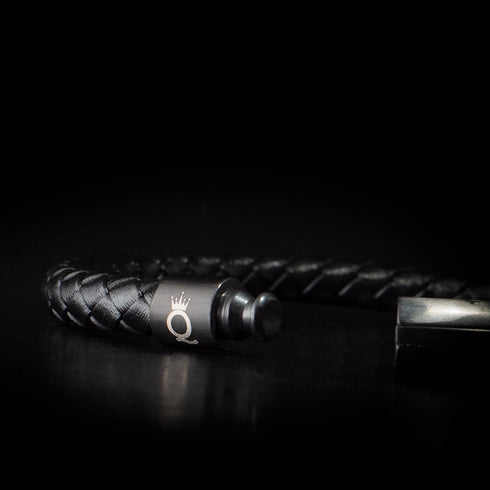 Lederarmband Herren Uniqal Unisex Magnetverschluss schwarz