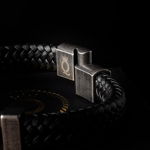 Lederarmband panzerarmband geflochten kette brushed chain bracelet uniqal