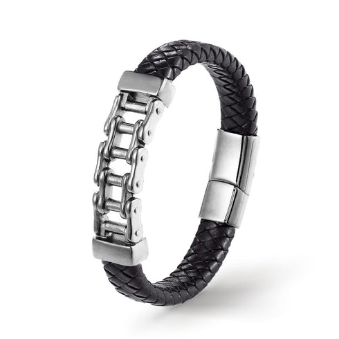 Lederarmband Herren Kette Fahrradkette Biker Kettearmband unisex uniqal bestseller