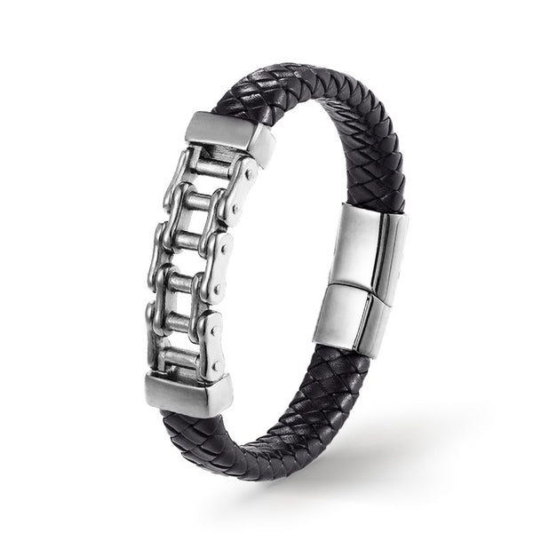 Lederarmband Herren Kette Fahrradkette Biker Kettearmband unisex uniqal bestseller