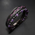 Lederarmband amethyst herren uniqal fancy bracelet