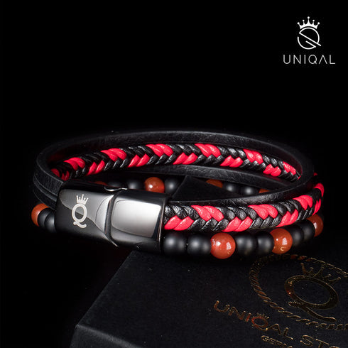 perlenarmband herren agate stein uniqal