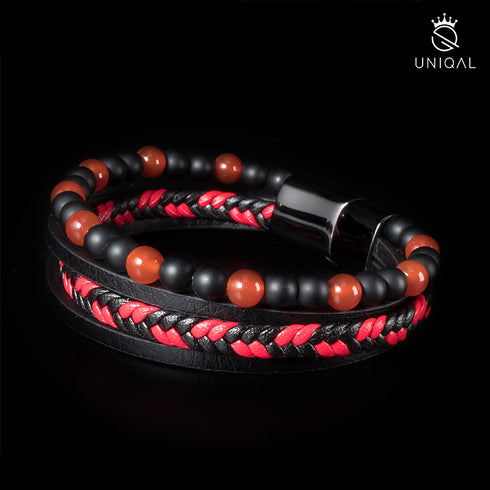 perlenarmband herren agate stein uniqal