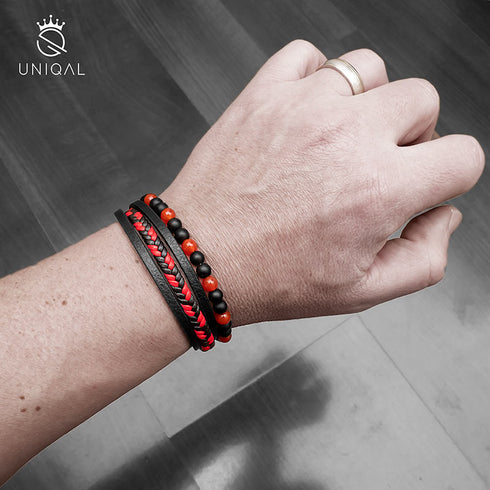 perlenarmband herren agate stein uniqal