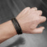 Lavastein lederarmband herren uniqal schwarz