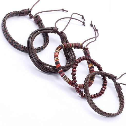 Lederarmband Herren schwarz braun bohemian uniqal