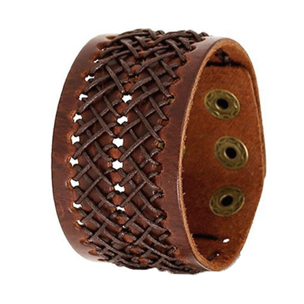 braunes rohleder armband herren manschette breitarmband uniqal sale