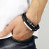 Herren Lederarmband Edelstahl Elegant Magnetverschluss Premium Damen Geschenk