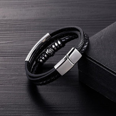 Männer Armband Stylisch Elegant Echtleder Magnetverschluss