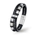Lederarmband Herren geflochten edelstahl silber unisex uniqal