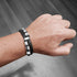 Lederarmband Herren geflochten edelstahl silber unisex uniqal