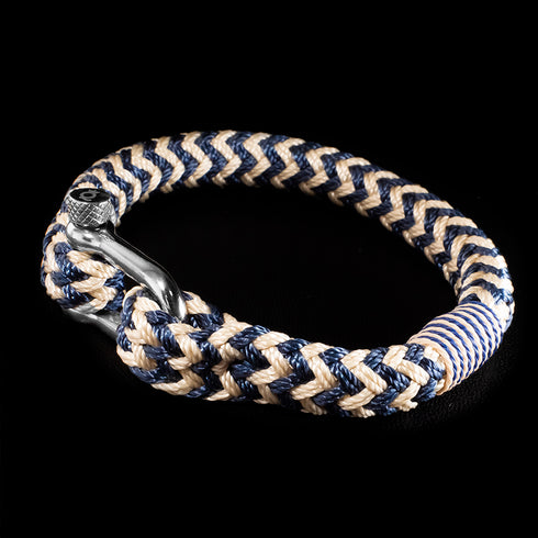 Maritime nautisches armband aus segeltau blau nautic uniqal