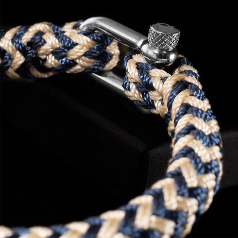 Maritime nautisches armband aus segeltau blau nautic uniqal