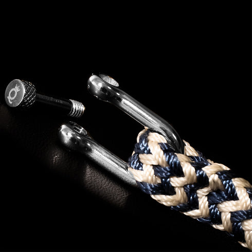 Maritime nautisches armband aus segeltau blau nautic uniqal