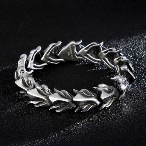 Silber Panzerkette Armband gliederarmband stahlarmband panzer biker viking uniqal