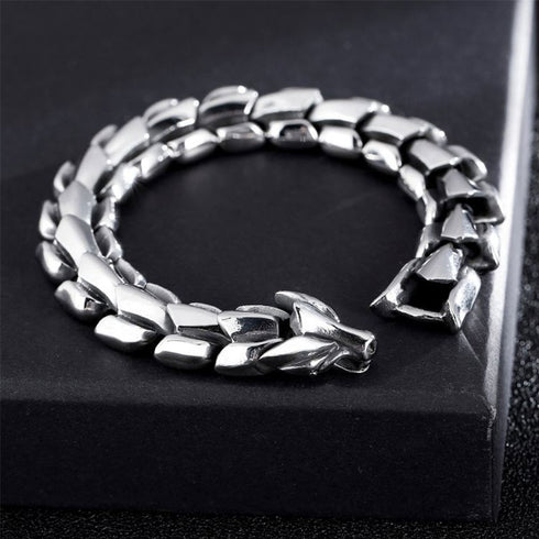 Silber Panzerkette Armband gliederarmband stahlarmband panzer biker viking uniqal