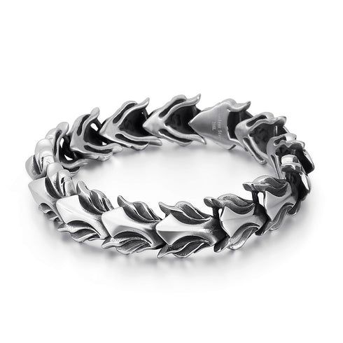 Silber Panzerkette Armband gliederarmband stahlarmband panzer biker viking uniqal