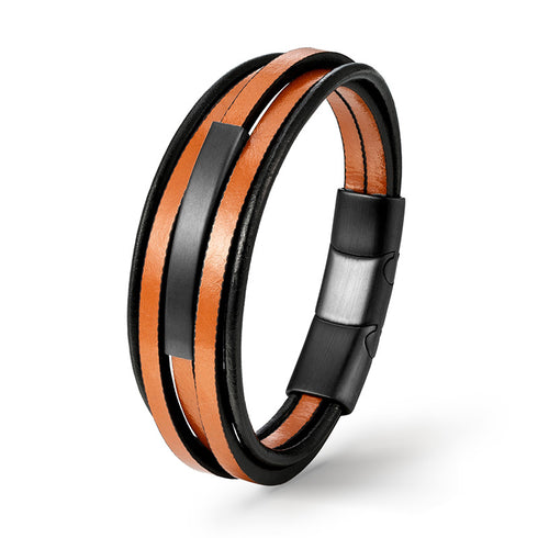 Personalisiertes Armband Leder Herren braun uniqal