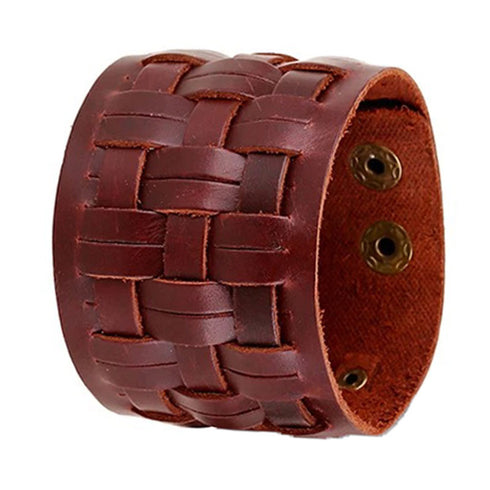 braunes rohleder armband herren manschette breitarmband uniqal sale