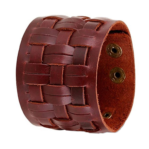 braunes rohleder armband herren manschette breitarmband uniqal sale