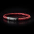 Rotes geflochtenes Lederarmband Herren-Frauen mit Magnetverschluss Edehlstahl TOP SELL