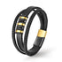 Lederarmband Herren Gold Magnetverschluss geflochten uniqal bestseller damen