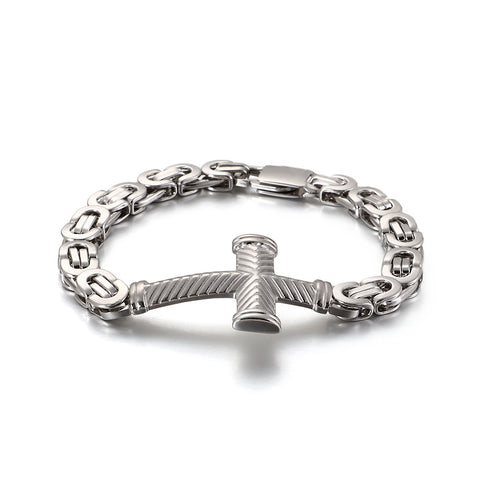 Kreuzarmband Herren Silver Königsarmband königskette silber uniqal