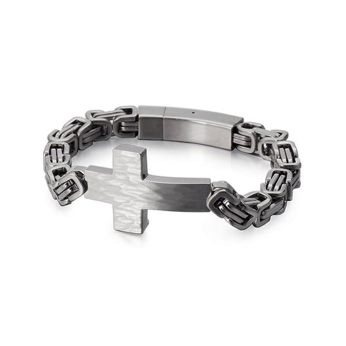 Kreuzarmband herren silber königskette vintage cross bracelet uniqal