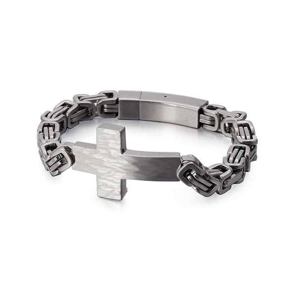 Kreuzarmband herren silber königskette vintage cross bracelet uniqal