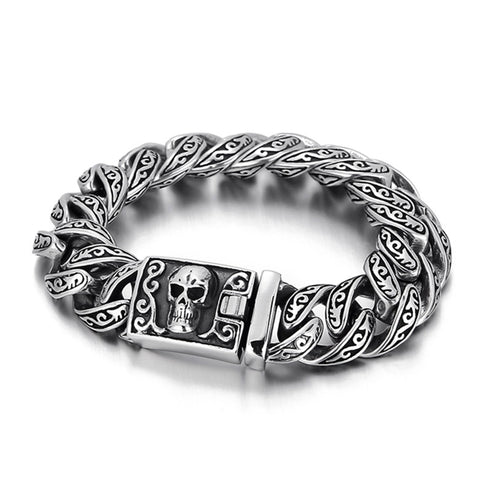 Edelstahl Armband herren totenkopf chain panzerkette edelstahl bracelet skull