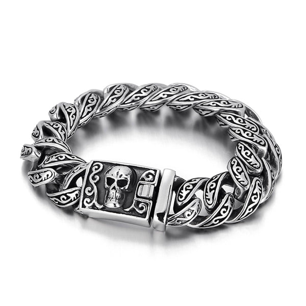 Edelstahl Armband herren totenkopf chain panzerkette edelstahl bracelet skull