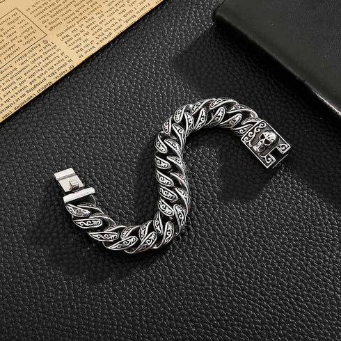 Edelstahl Armband herren totenkopf chain panzerkette edelstahl bracelet skull