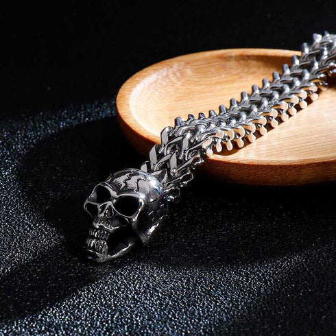 Totenkopf armband chain panzerkette edelstahl bracelet skull